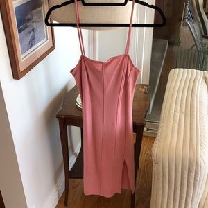 Pink body con dress with slit on the side forever 21